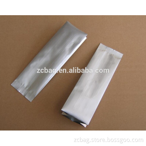 quad side seal gusset moistureproof Kraft Aluminium foil Middle seal gusset coffee bean packaging bags with tin tie